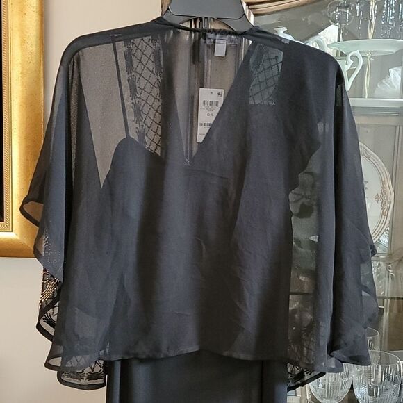 INC black fancy dress shawl O/S NWT 🖤 - Picture 4 of 4